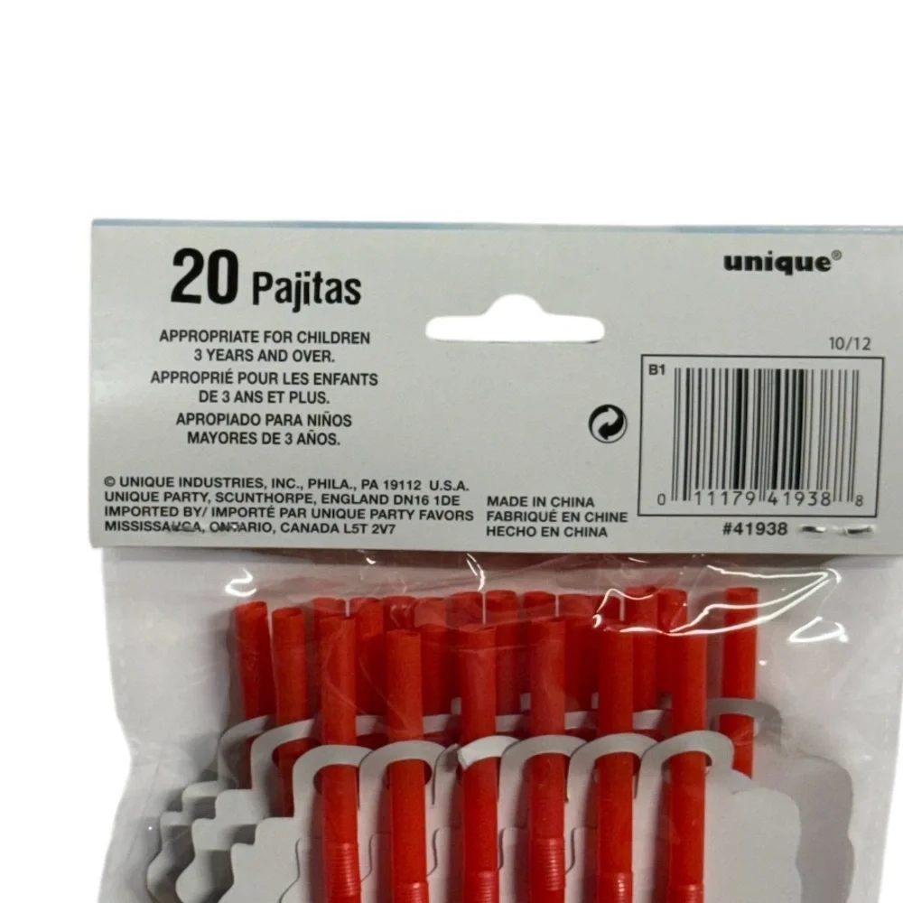 Unique brand set of 20 straws with pig attached brand new in package never used!